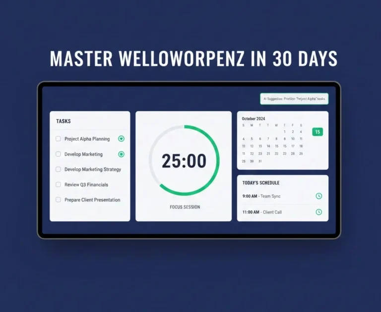 How to use Welloworpenz AI-powered task management dashboard for productivity in 2025 with focus mode timer