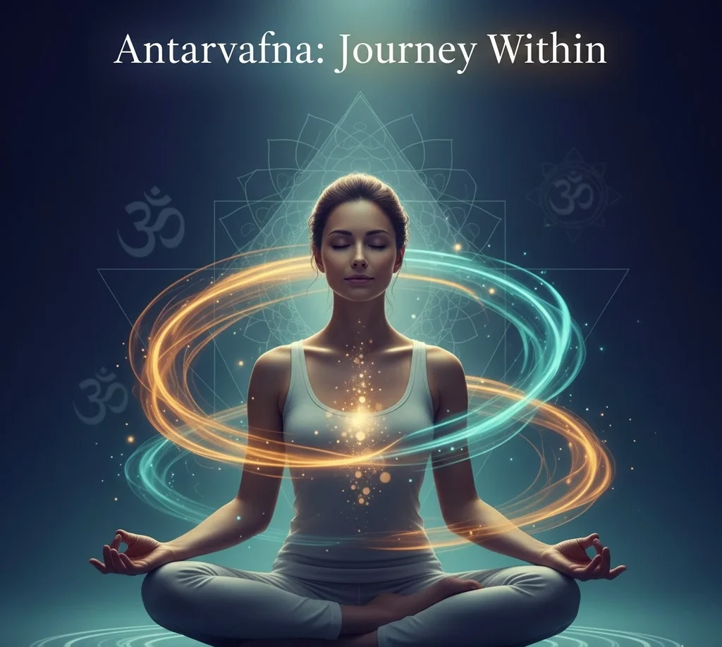 Antarvafna Sanskrit practice showing inner reflection meditation mindfulness self-awareness and emotional healing journey