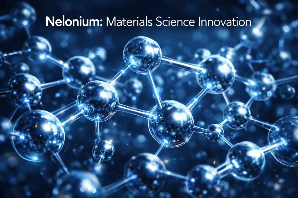 Nelonium advanced material science molecular structure showing atomic bonds and properties for aerospace applications