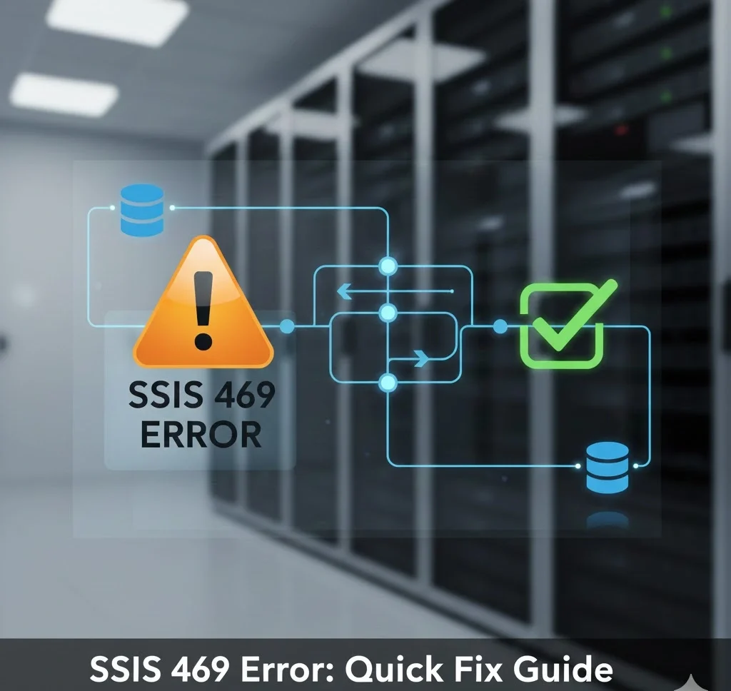 SSIS 469 error troubleshooting flowchart showing data type mismatch, connection failures, and schema validation steps for SQL Server Integration Services
