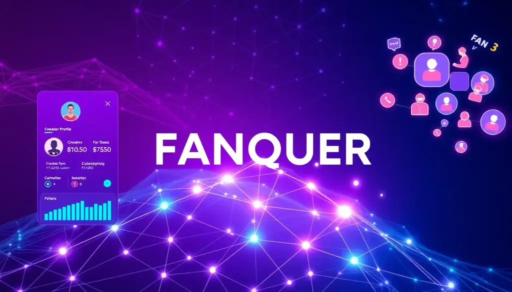 Fanquer platform interface showing creator-fan connections, community engagement tools, and direct monetization features