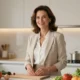 Kate Connelly television host and former model in a modern kitchen setting editorial portrait